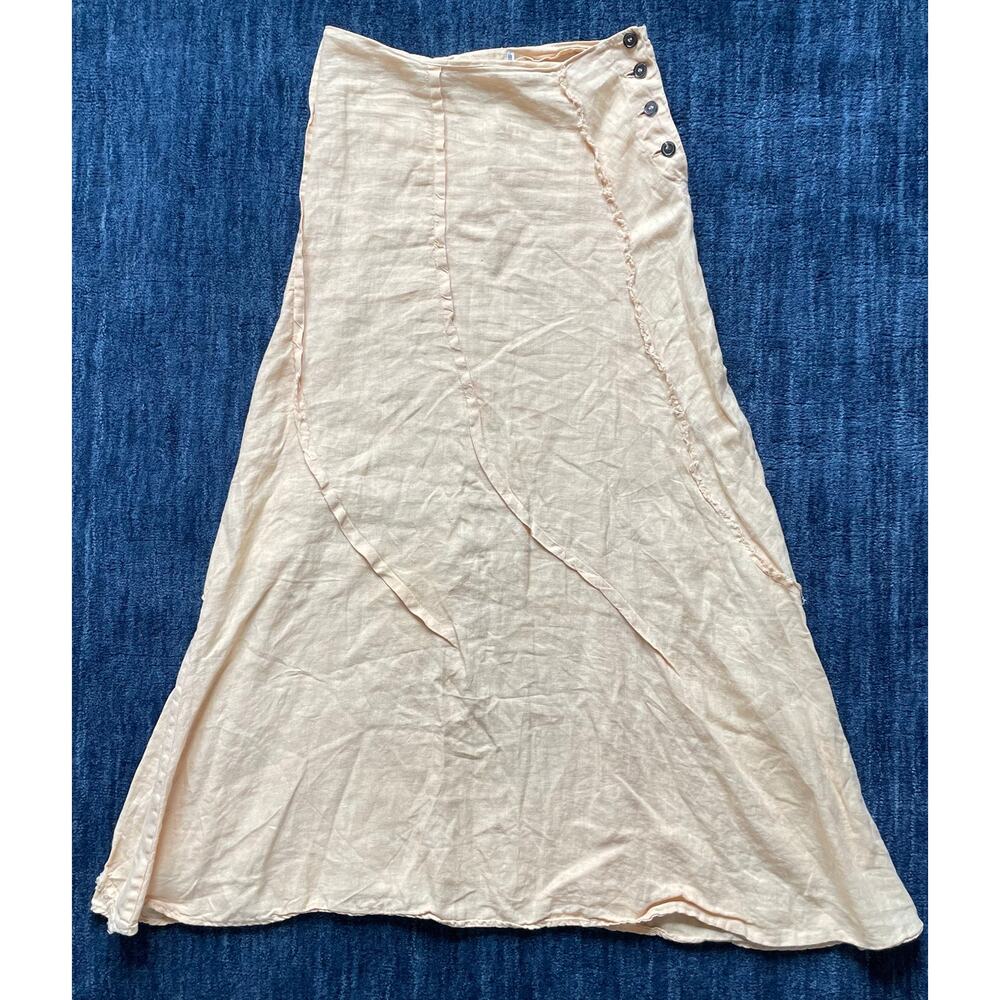 CP Shades Linen Maxi Skirt XS yellow
